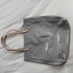 Michael Kors Patent Leather Gray Tote Bag